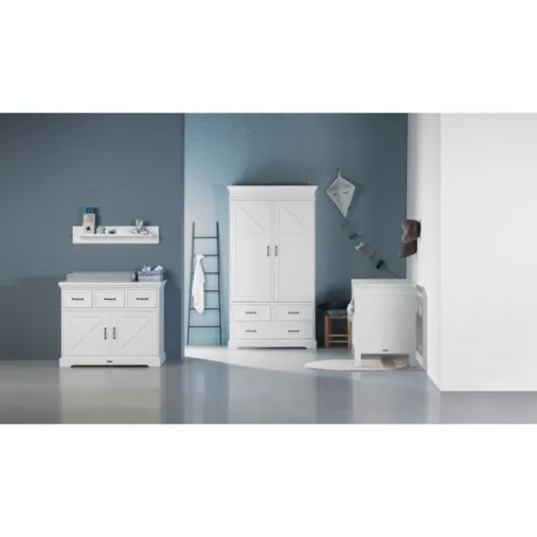 Kidsmill Savigno Kledingkast 2-Deurs Met Kruis Wit Clearance