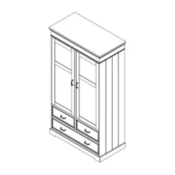 Kidsmill Savigno Kledingkast 2-Deurs Met Kruis Wit Clearance