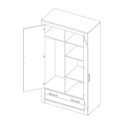Kidsmill Sem Nautic Grijs Kledingkast 2-Deurs Discount