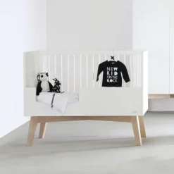 Kidsmill Sixties Babybed Wit Mat / Naturel 60 x 120 cm New