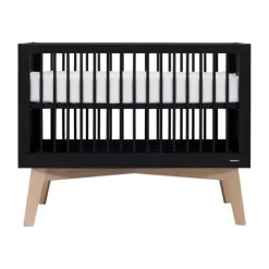 Kidsmill Sixties Babybed Zwart Mat / Naturel 70 x 140 cm Clearance