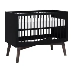 Kidsmill Sixties Babybed Zwart Mat / Walnoot 60 x 120 cm Discount