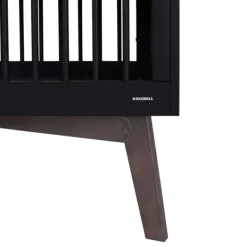 Kidsmill Sixties Babybed Zwart Mat / Walnoot 60 x 120 cm Discount