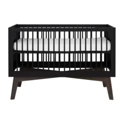 Kidsmill Sixties Babybed Zwart Mat / Walnoot 70 x 140 cm New
