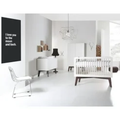 Kidsmill Sixties Babybed Wit Mat / Walnoot 60 x 120 cm Hot