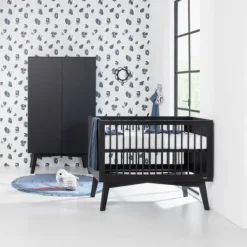 Kidsmill Sixties Babybed Zwart Mat 60 x 120 cm Hot