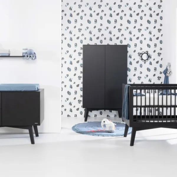 Kidsmill Sixties Babybed Zwart Mat 60 x 120 cm Hot