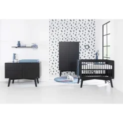 Kidsmill Sixties Babybed Zwart Mat 60 x 120 cm Hot