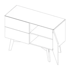 Kidsmill Sixties Babybed Wit Mat / Naturel 60 x 120 cm