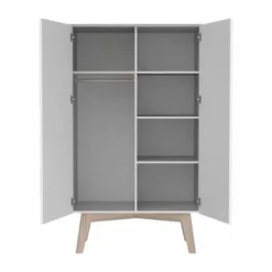 Kidsmill Sixties Babybed Wit Mat / Naturel 60 x 120 cm