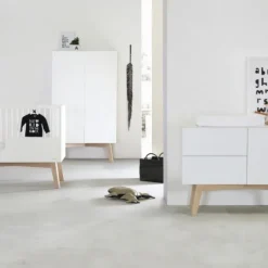 Kidsmill Sixties Babybed Wit Mat / Naturel 60 x 120 cm