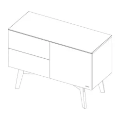 Kidsmill Sixties Babybed Wit Mat / Naturel 60 x 120 cm