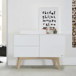 Kidsmill Sixties Babybed Wit Mat / Naturel 60 x 120 cm