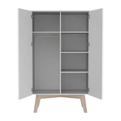 Kidsmill Sixties Babybed Wit Mat / Naturel 60 x 120 cm