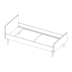 Kidsmill Sixties Bed Wit Mat / Naturel 90 x 200 cm Sale