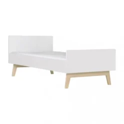 Kidsmill Sixties Kinderkamer Wit Mat / Naturel | Bed 90 x 200 + Bureau + Kast 2-Deurs New
