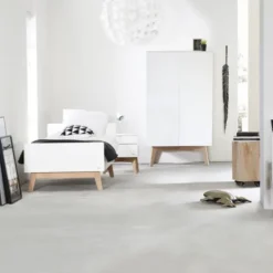 Kidsmill Sixties Kinderkamer Wit Mat / Naturel | Bed 90 x 200 + Bureau + Kast 2-Deurs New
