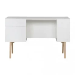 Kidsmill Sixties Kinderkamer Wit Mat / Naturel | Bed 90 x 200 + Bureau + Kast 2-Deurs New