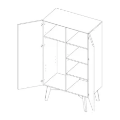 Kidsmill Sixties Kinderkamer Wit Mat / Walnoot | Bed 90 x 200 cm + Kast 2-Deurs Outlet