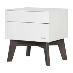 Kidsmill Sixties Kinderkamer Wit Mat / Walnoot | Bed 90 x 200 cm + Kast 2-Deurs Outlet