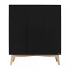 Kidsmill Sixties Kledingkast 3-deurs Zwart Mat / Naturel Sale