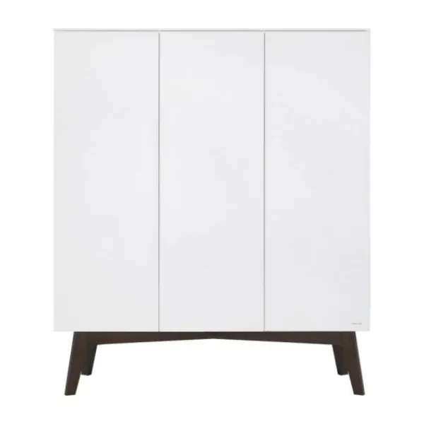 Kidsmill Sixties Kledingkast 3-deurs Wit Mat / Walnoot Outlet