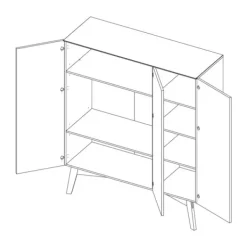 Kidsmill Sixties Kledingkast 3-deurs Wit Mat / Walnoot Outlet