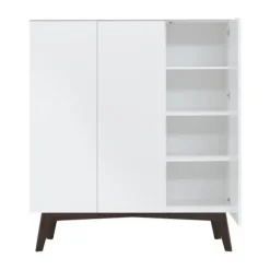 Kidsmill Sixties Kledingkast 3-deurs Wit Mat / Walnoot Sale