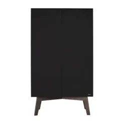 Kidsmill Sixties Kledingkast 2-Deurs Zwart Mat / Walnoot Best