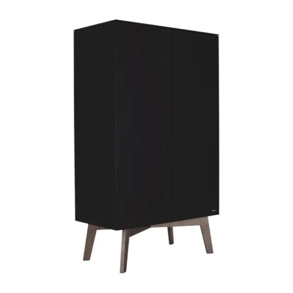 Kidsmill Sixties Kledingkast 2-Deurs Zwart Mat / Walnoot Best
