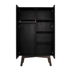 Kidsmill Sixties Kledingkast 2-Deurs Zwart Mat / Walnoot Best