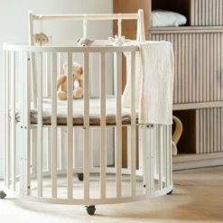 Kidsmill Soft Elegance II Boxmatras Hoes Rond Ø 90 cm - Iceblue New