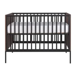 Kidsmill Vince Babybed Black / Oak 70 x 140 cm Clearance