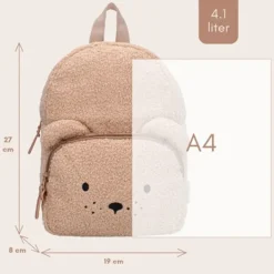 Kidzroom Rugzak - Pisa Comfort Friends - Teddy - Brown New