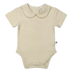 Klein Baby Oxford Tan Romper Met Kraag - Korte Mouw - Mt. 50 - Beige Discount