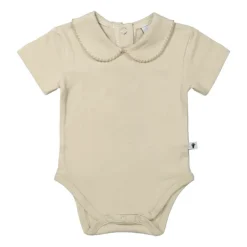 Klein Baby Oxford Tan Romper Korte Mouw - Mt. 50 - Beige