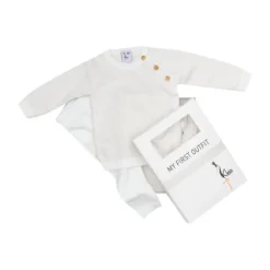 Klein Baby Pakje – Knitted - Mt 50 – Natural White