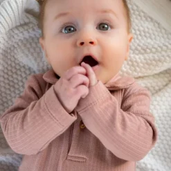 Klein Baby Polo Romper Rib - maat 50 - Fawn Best