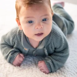 Klein Baby Polo Romper Rib - maat 50 - Stone Green