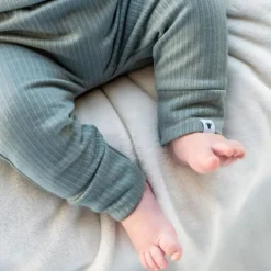 Klein Baby Polo Romper Rib - maat 50 - Stone Green