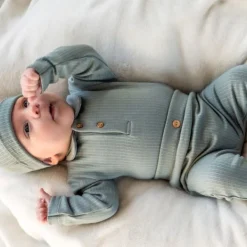 Klein Baby Polo Romper Rib - maat 50 - Stone Green