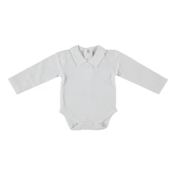 Klein Baby Romper Met Kraag - Lange Mouw - Off White Clearance