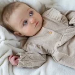 Klein Baby Ruffle Jurk - Mt. 50 - Beige Melange