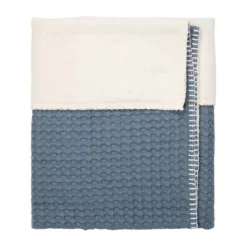 Koeka Amsterdam Wafel Ledikantdeken - maat 100 x 150 - Cotton Fleece - Bluestone Sale