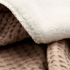 Koeka Oslo Teddy Eenpersoonsdeken - Wafel - Natural / Pebble