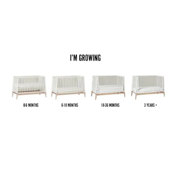 Leander Luna Babybed Grey / Oak 60 x 120 cm Discount