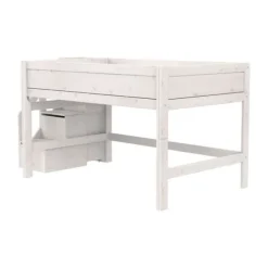 Life Time Halfhoogslaper Deluxe - White Wash - 120 cm - Met Trapkast Discount