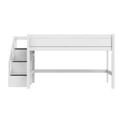 Life Time Halfhoogslaper Deluxe - White Wash - 120 cm - Met Trapkast Discount