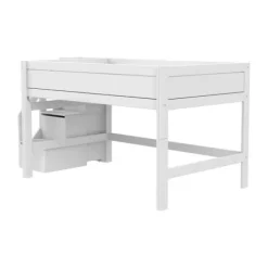 Life Time Halfhoogslaper Deluxe - White Wash - 120 cm - Met Trapkast Discount