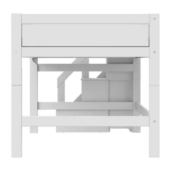 Life Time Halfhoogslaper Deluxe - White Wash - 120 cm - Met Trapkast Discount